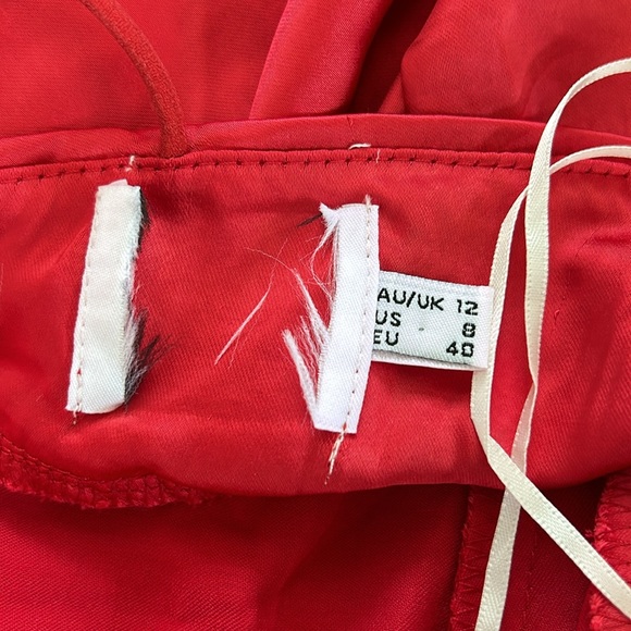 Princess Polly Rosalind Red Satin V Neckline Mini Dress - Picture 10 of 11